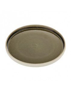NARA PLATE FLAT ROUND RELIEF OLIVE 27CM